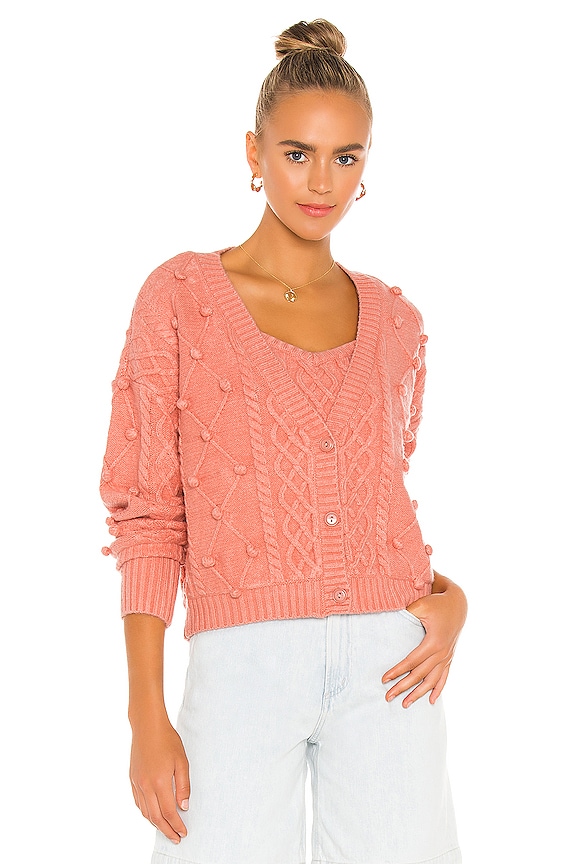 view 2 of 5 Florentina Button Down Cardigan in Rose