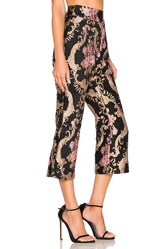 view 2 of 4 Brocade Flared Pant in Black Floral