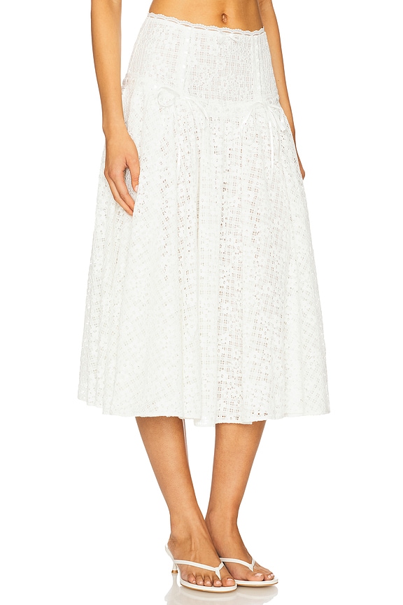 view 2 of 6 Daisy Lace Midi Skirt in White