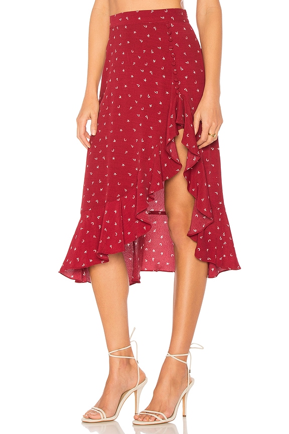 view 2 of 4 La Lana Midi Skirt in Burgundy