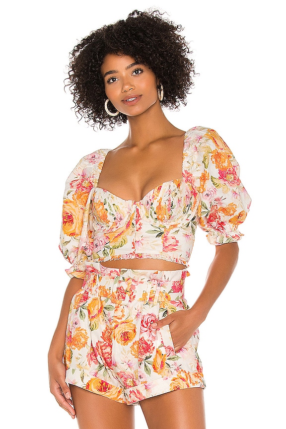 view 1 of 4 Peony Cropped Blouse in Coral