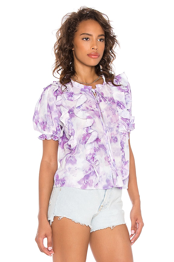 view 2 of 4 Zinna Ruffle Blouse in Purple