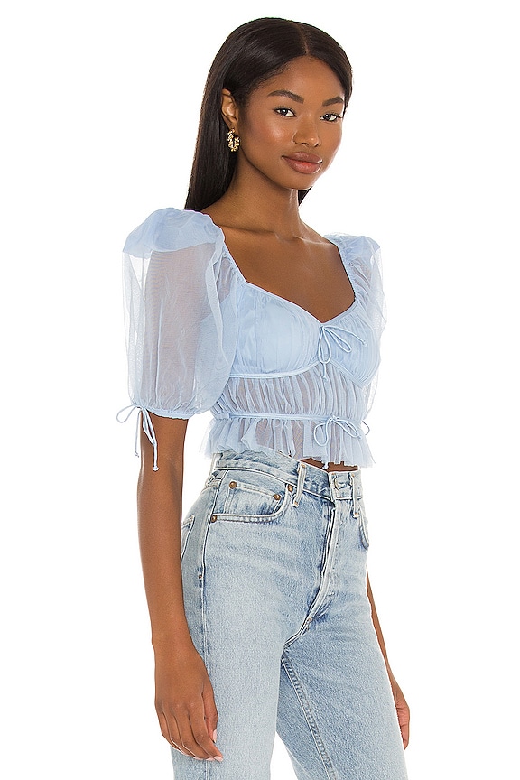 view 2 of 4 Sunshine Crop Top in Light Blue