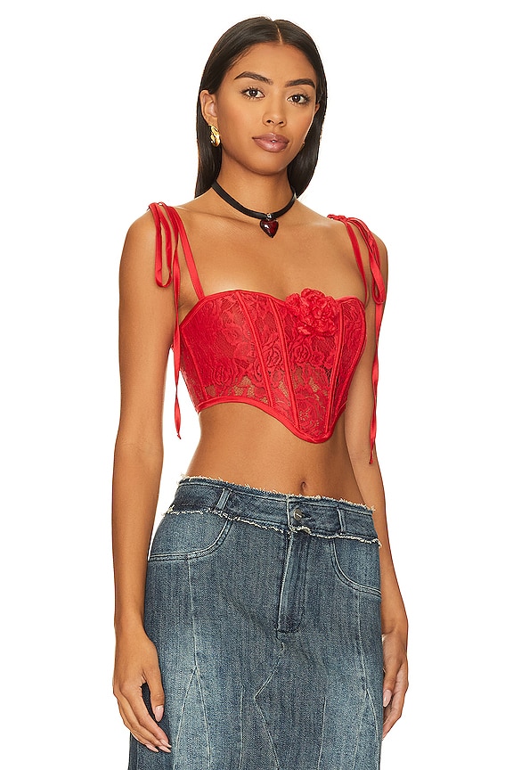 view 2 of 4 TOP CORSÉ NIALA in Red