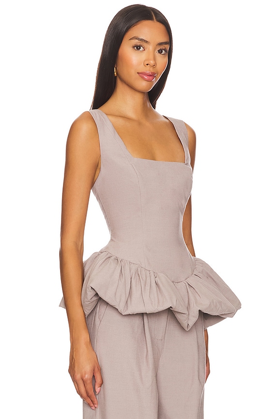 view 2 of 4 Marianne Bubble Hem Corset Top in Purple