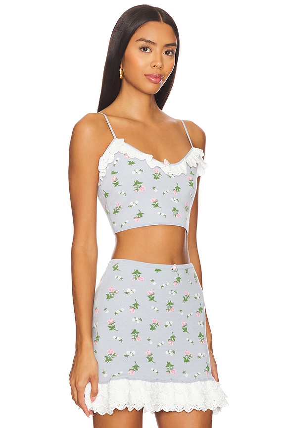 view 2 of 4 Amalia Knit Crop Top in Blue