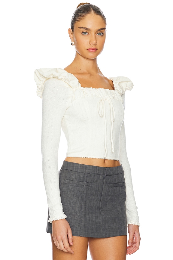 view 2 of 4 Aliyah Pointelle Top in Cream