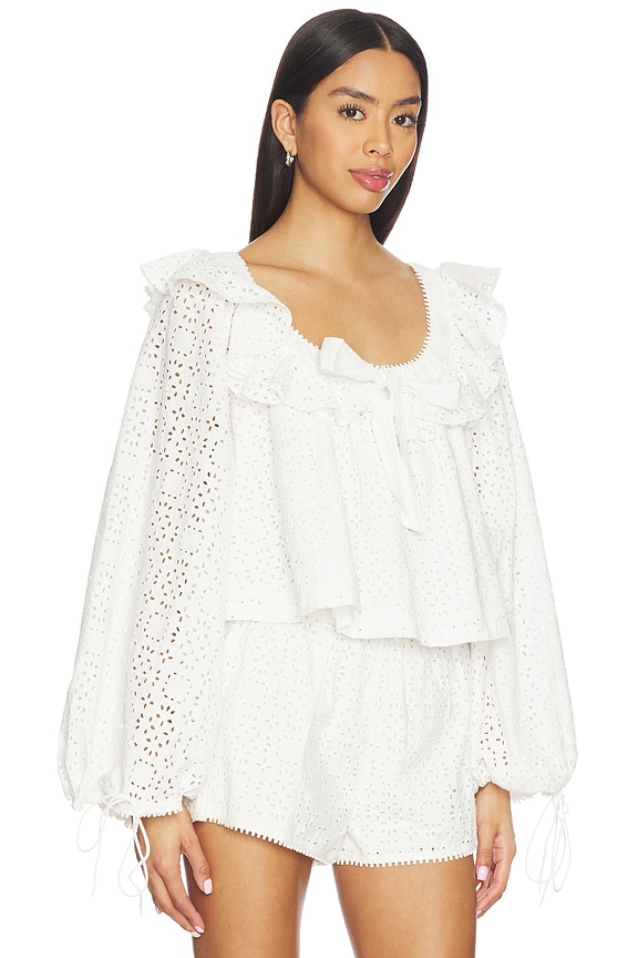 view 2 of 4 Willa Eyelet Top in White