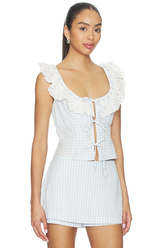 view 2 of 5 Bradford Gingham Top in Blue