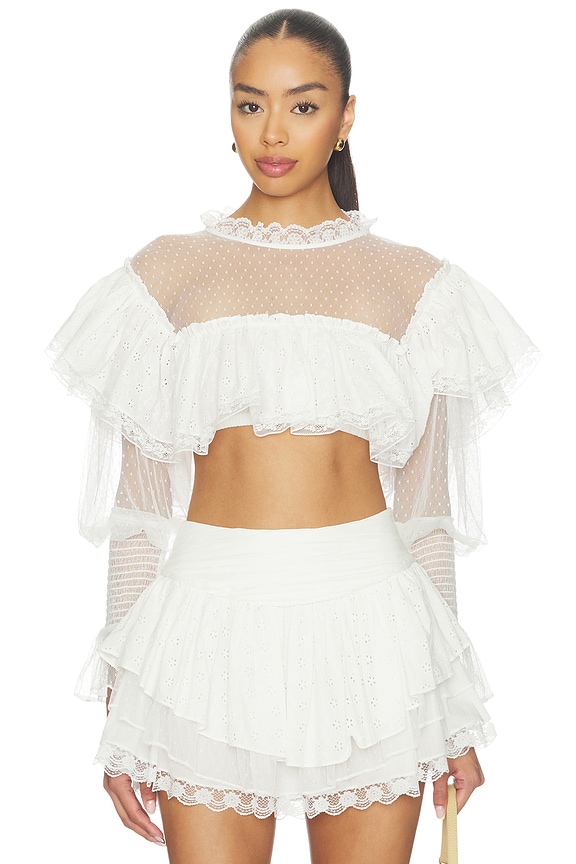 view 1 of 4 Beckett Crop Top in White