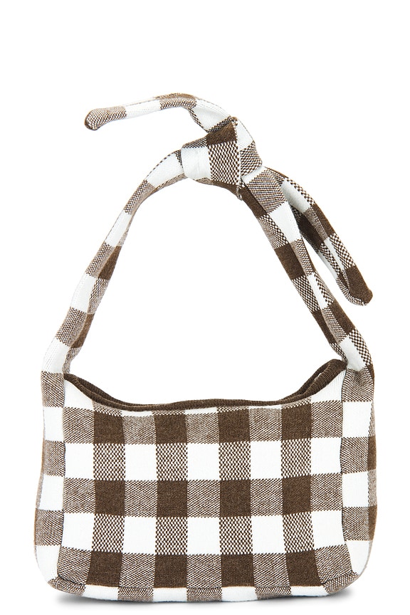 view 2 of 4 Gingham Knit Purse in Brown