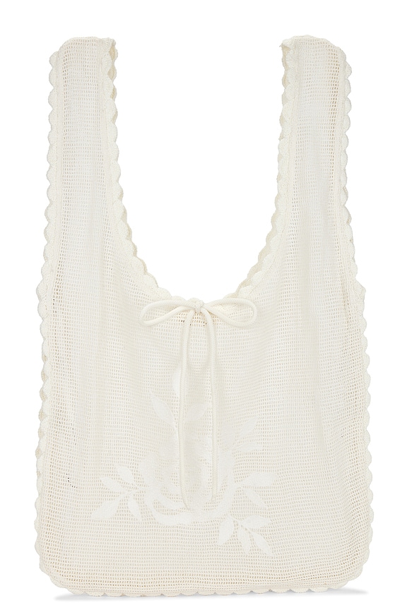 view 1 of 4 Rose Crochet Tote in White
