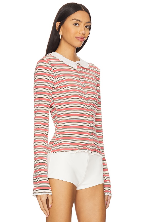 view 2 of 5 Edith Cardigan in Scarlet Stripe