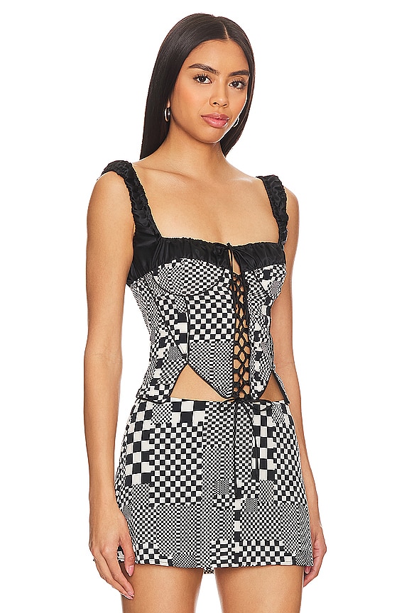 view 2 of 4 Angelina Corset in Black Check