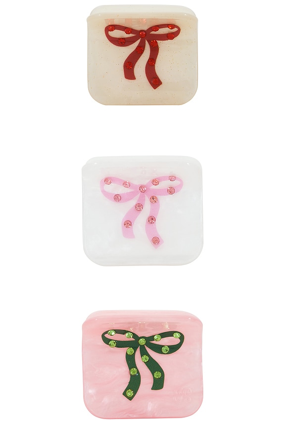 view 2 of 3 Bows Crystal Claw Clip Set Of 3 in Multi