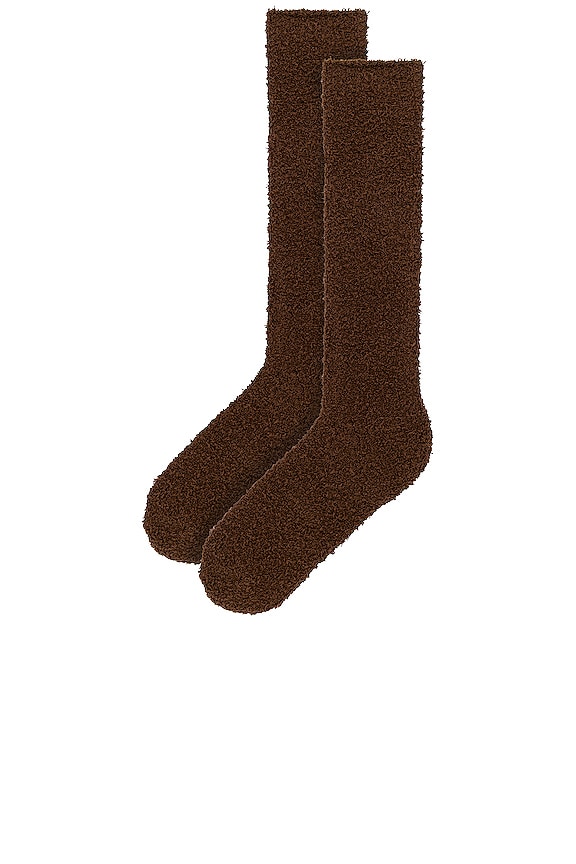 view 2 of 2 Cuddle Fuzzy Socks in Chocolate Lily