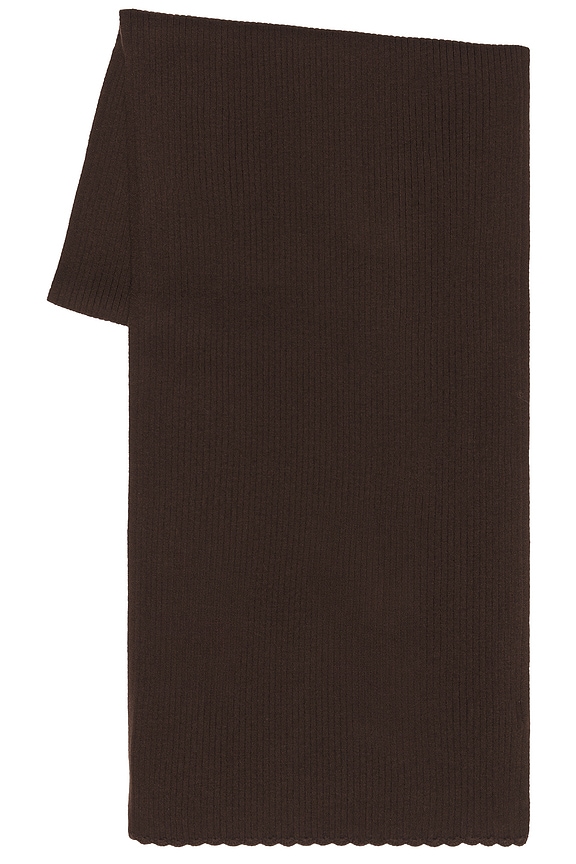 view 2 of 2 Snug Ribbed Knit Scarf in Chocolate Brown