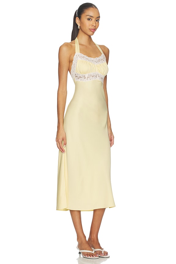 view 2 of 3 VESTIDO DARCY SATIN MIDI in Whipped Butter