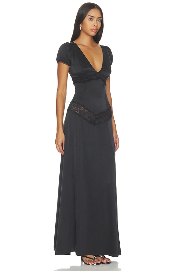 view 2 of 4 ROBE MAXI EN SOIE GIRL NEXT DOOR in Noir