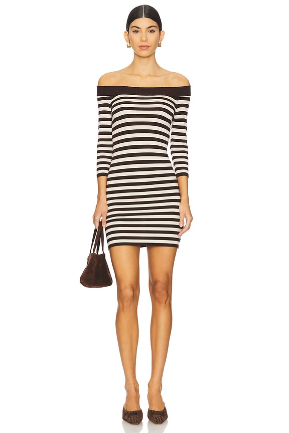 view 2 of 4 X Bella Hadid Saloon Knit Mini Dress in Cowboy Stripe