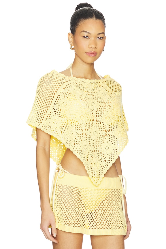 view 2 of 4 Sophie Crochet Poncho in Whipped Butter