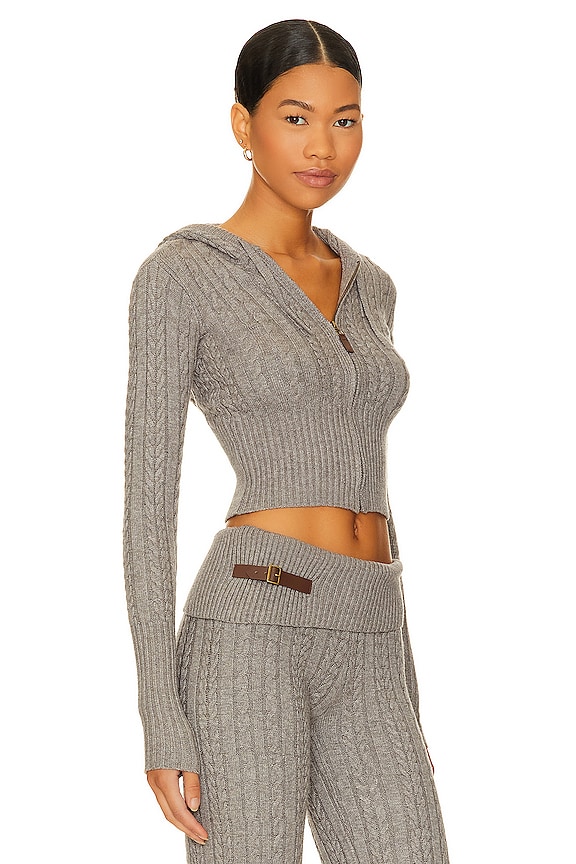 view 2 of 4 AIMEE 케이블 니트 후디 in Dark Pearl