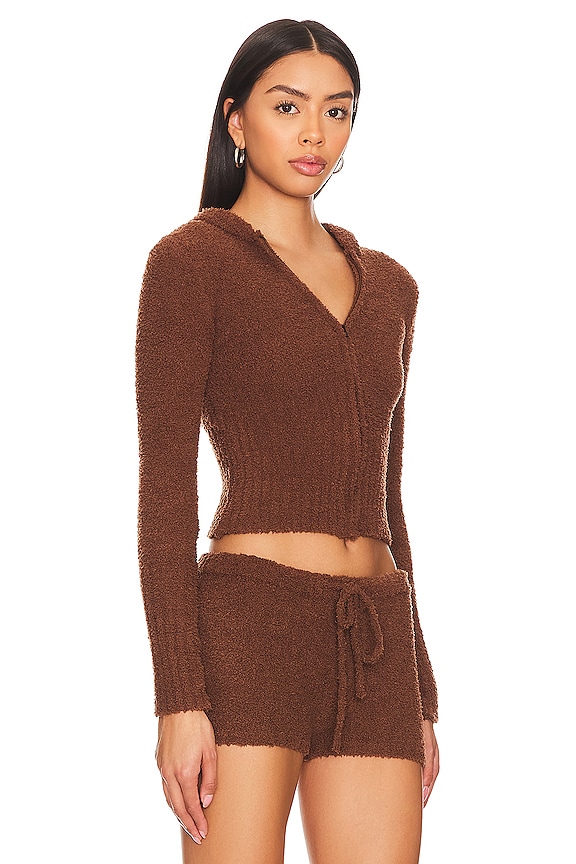 view 2 of 4 SWEAT À CAPUCHE AVEC GLISSIÈRE HARLOWE in Chocolate Lily