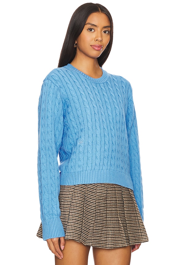 view 2 of 5 Varsity Cable Knit Sweater in Blue Moon