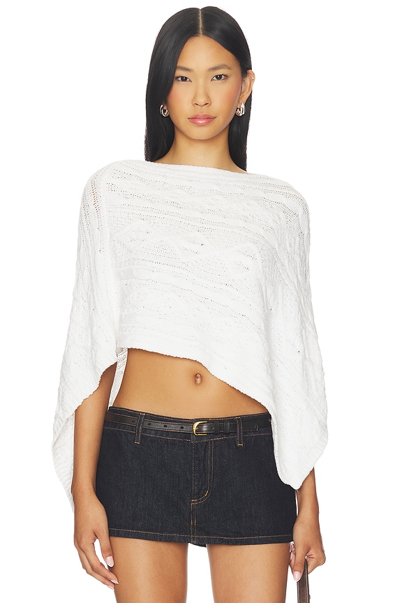 view 1 of 5 MOUNTAIN CABLE KNIT ポンチョ in Cloud White