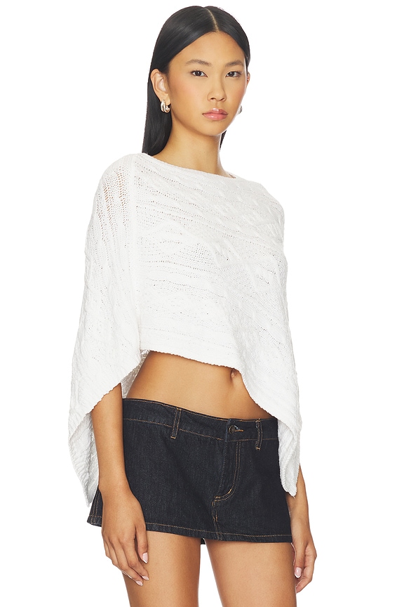 view 2 of 5 MOUNTAIN CABLE KNIT ポンチョ in Cloud White