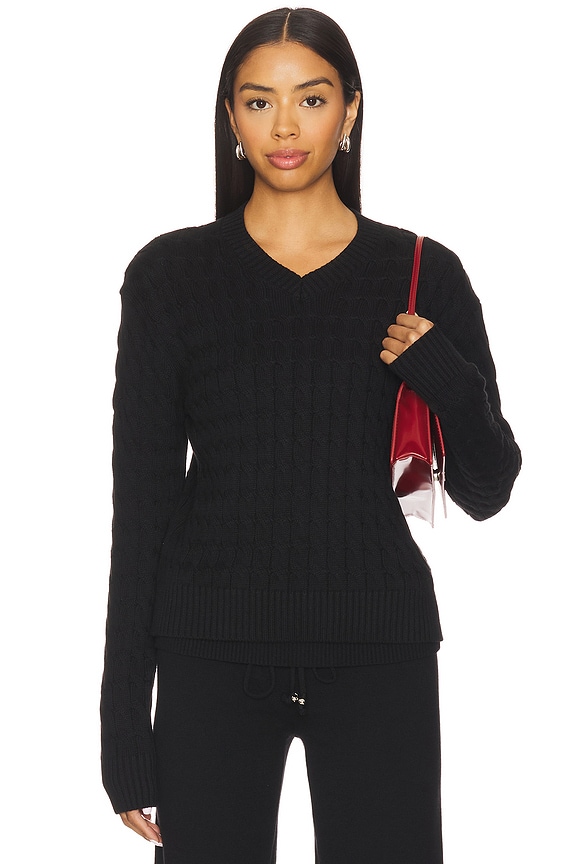 view 1 of 4 Prince Cable Knit Sweater in Black