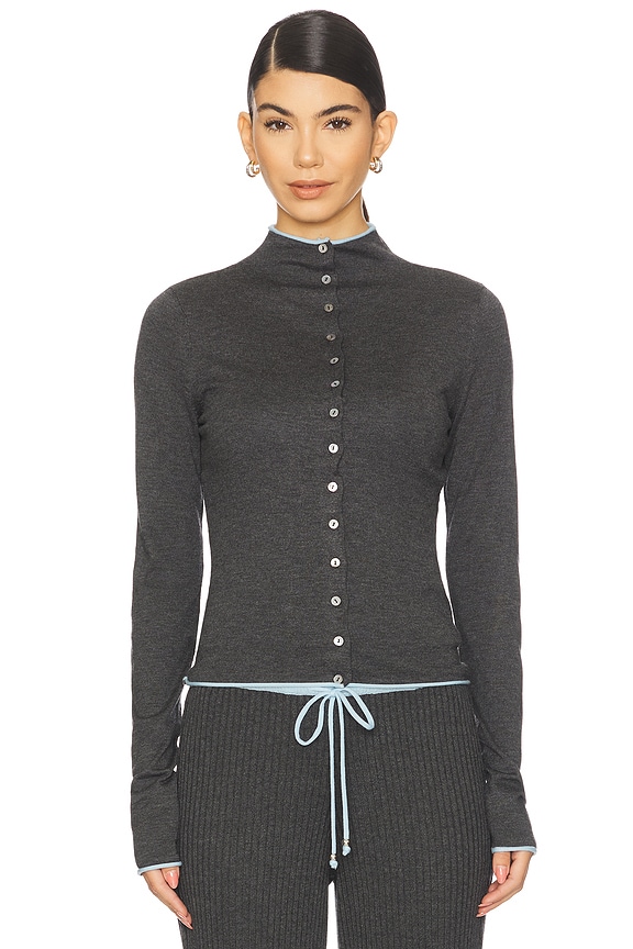 view 2 of 5 CÁRDIGAN LEO CASHMERE in Stone