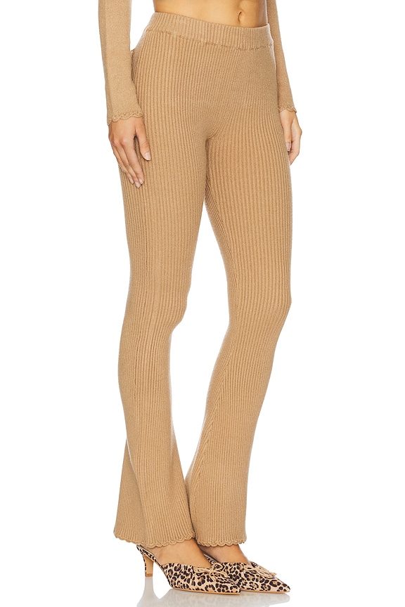 view 2 of 6 X Bella Hadid Texas Ribbed Knit Pant in Caramel