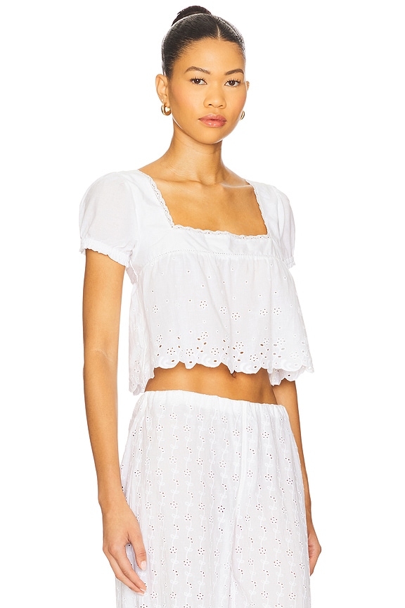 view 2 of 4 Princess Gauze Blouse in Daisy Eyelet in White Eyelet