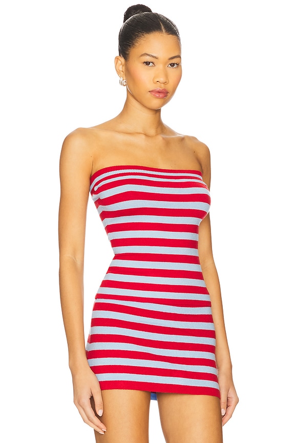 view 2 of 4 Sky Cloud Knit Strapless Top in Blue Raspberry