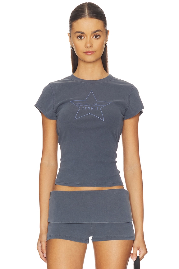 view 1 of 4 CHEMISE EVA COTTON RIBBED TEE in Comet