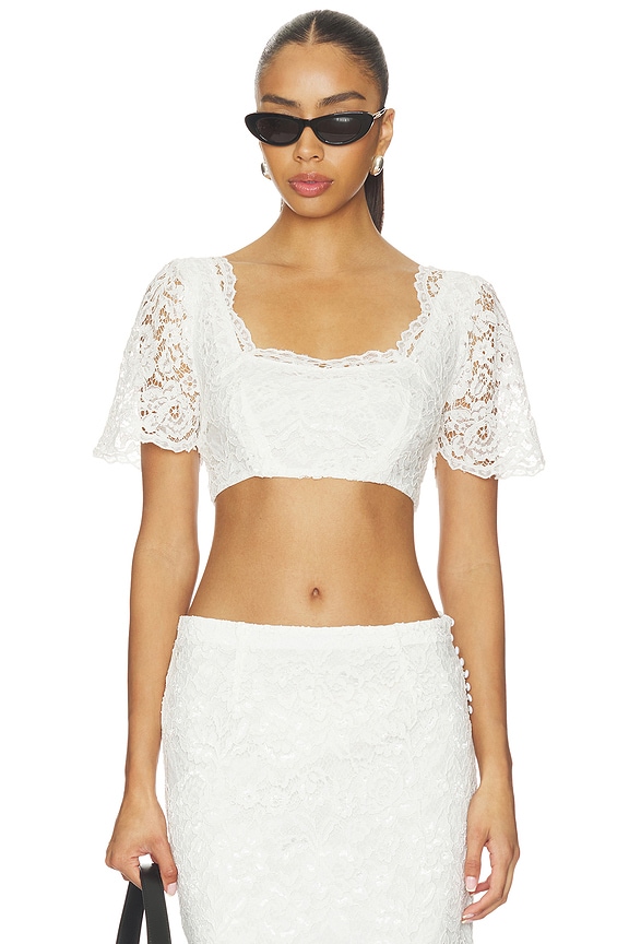 view 1 of 4 X Paige Lorenze Honeymoon Lace Blouse in Sunday Ceremony