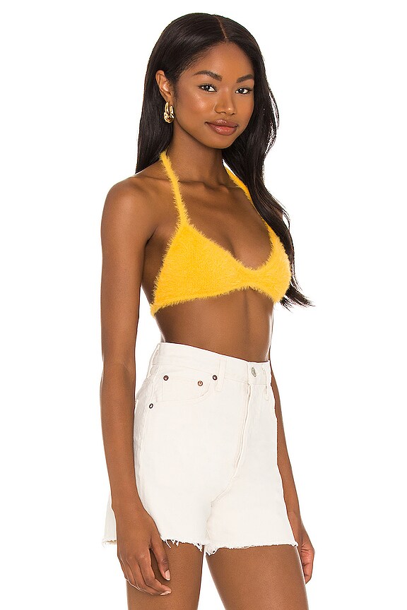 view 2 of 4 Boardwalk Fuzzy Bra Top in Sunshine