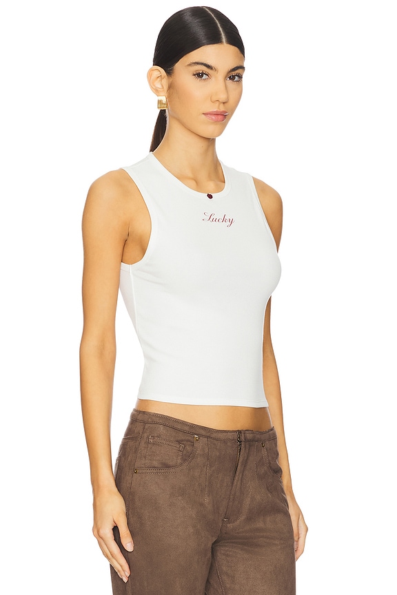 view 2 of 5 X Bella Hadid Reno Rib Tank in Lone Star White