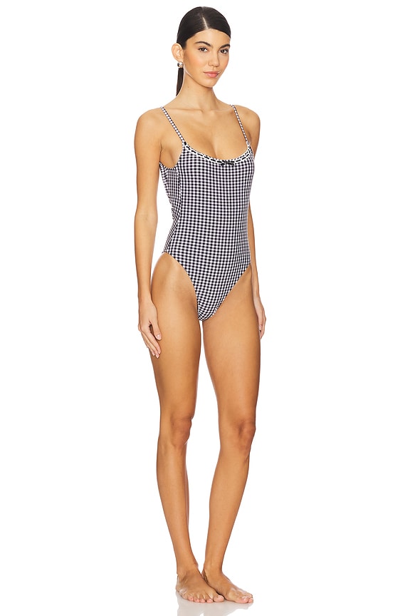 view 2 of 4 Juliet Seersucker Gingham One Piece in Blackberry Gingham