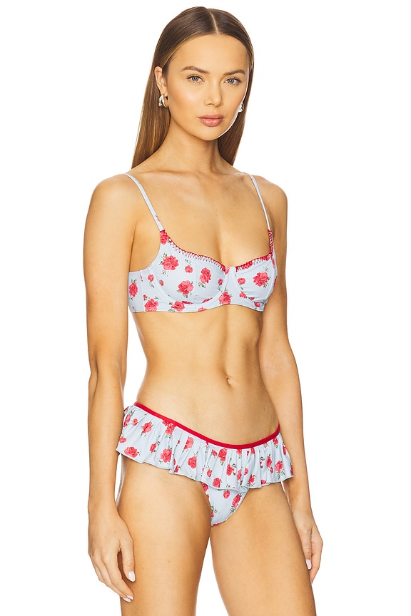 view 2 of 4 Cola Bikini Top in Rosewater Print