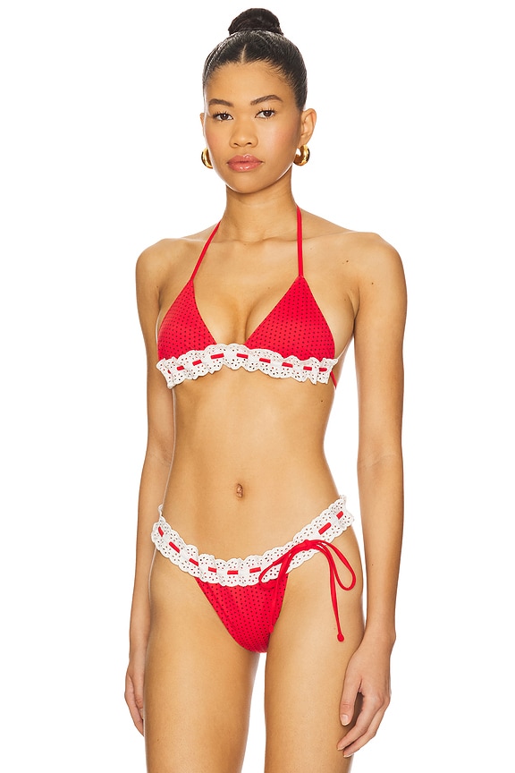 view 2 of 5 Lana Bikini Top in Spice Dot Print