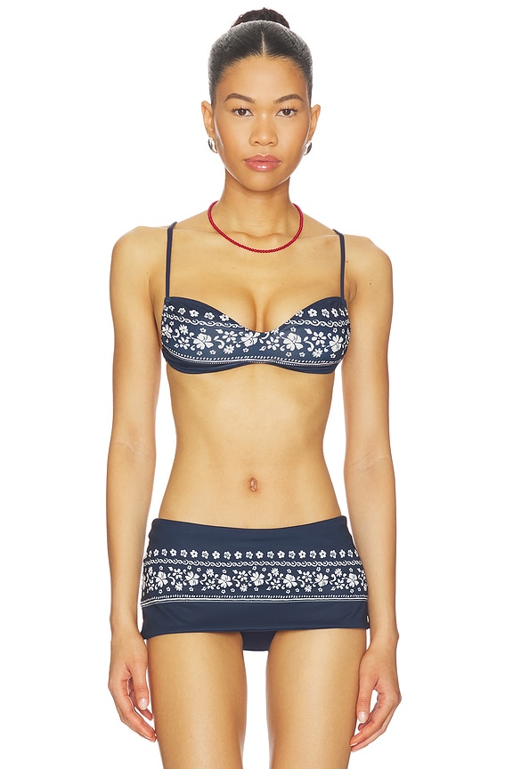 view 1 of 4 Magnolia Top in Malibu Blue Print