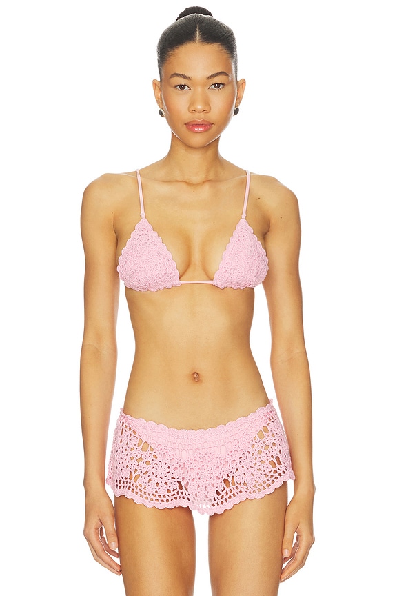view 1 of 5 Elena Crochet Bikini Top in Blush