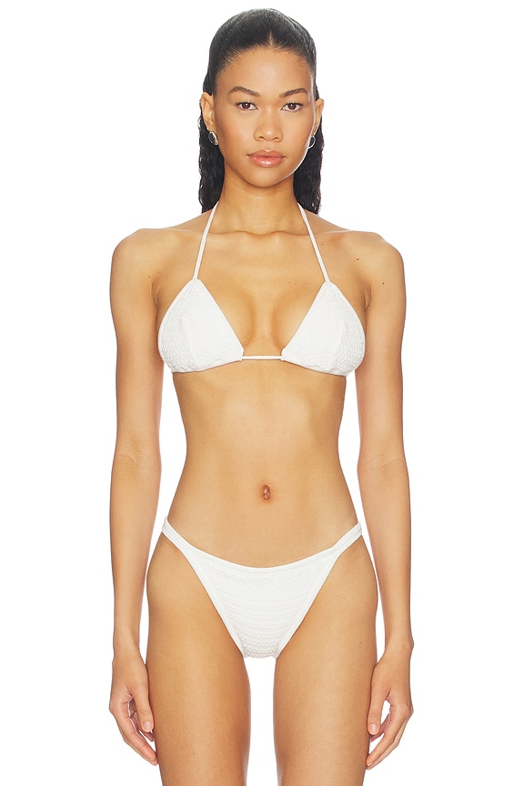 view 1 of 4 HAUT DE MAILLOT DE BAIN TRIANGLE EN MAILLE PAIGE LORENZE TIDE in Marry Me