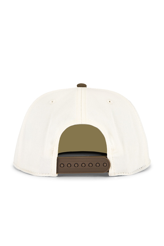 view 2 of 3 High Summer Two Tone 5 Panel Snapback Hat in Natural & Brown