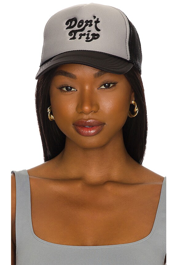 view 1 of 4 Trucker Hat in Black & Grey