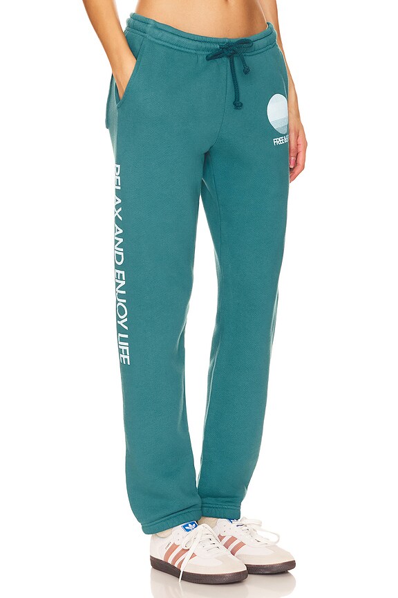 view 2 of 6 Horizon Lines Heavy Fleece Sweatpants in Dark Teal