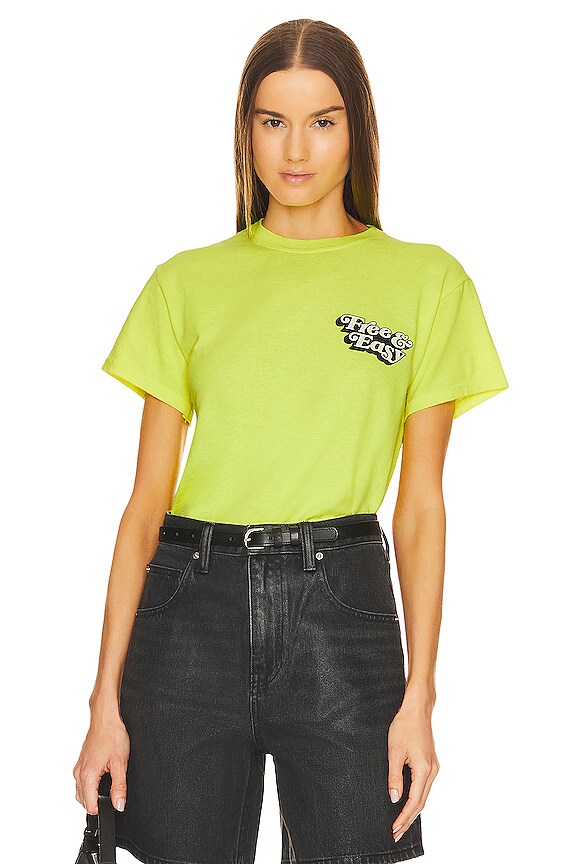 view 2 of 5 Don't Trip Drop Shadow Tee in Neon Yellow