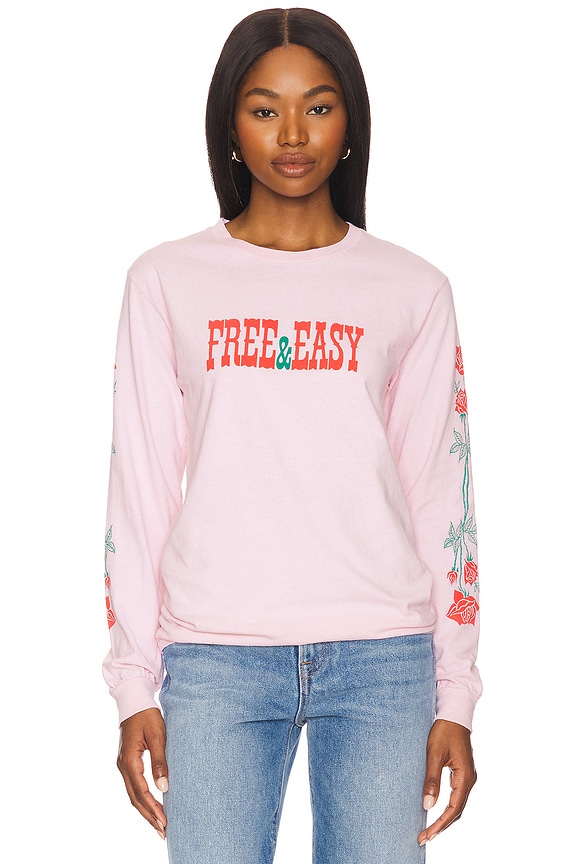 view 2 of 5 La Rosa Long Sleeve Tee in Pink